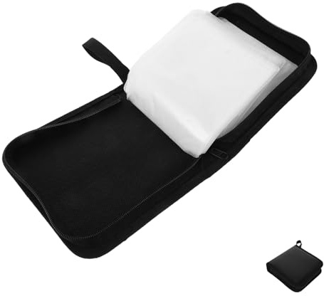 SMASOLO Portable PU Leather CD Storage Bag Capacity DVD Holder Case for Car and Home Use Scratch-Resistant Organizer Pouch for Cds DVDs USB Drives and Cables