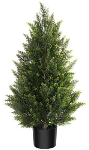Vitalismo Árbol Artificial Cedro, Planta Artificial Grande en Maceta 90cm