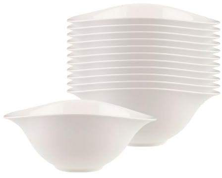 Villeroy & Boch - Vapiano Salatschalen-Set 12 teilig weiß, Spülmaschinenfest, Mikrowellensicher, Salatteller, Servierschüsseln, Geschirr, Keramik Schalen, Schüsseln, Salatschüsseln, Premium Porzellan