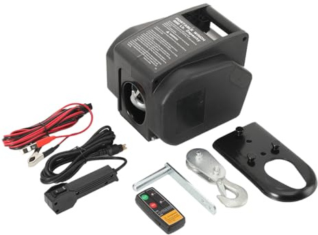 YILIKISS Elektrische Seilwinde 12 V - Motorwinde Hochleistungs-Seilzug Winden mit 280 W und 2721 kg Zugkraft, Stahlgetriebe für Autos, Anhänger, Bootstrailer, Yachten und Schiffswinden