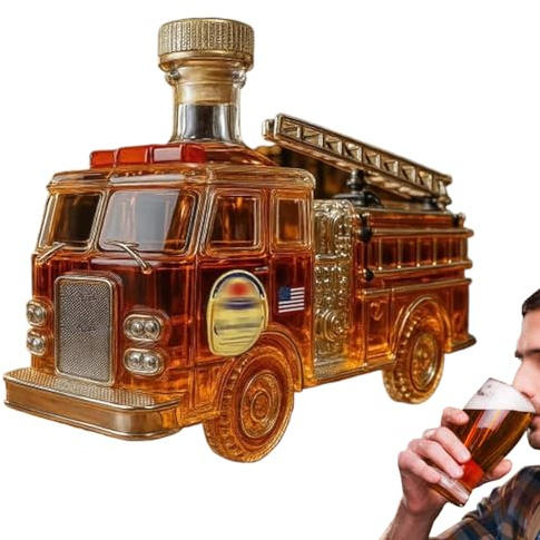Spiritkaraff – rolig brandbil designkärl, whisky vinflaska karaff | För vin bourbon tequila vodka cocktail födelsedagspresent för män fäder bar hem kontor