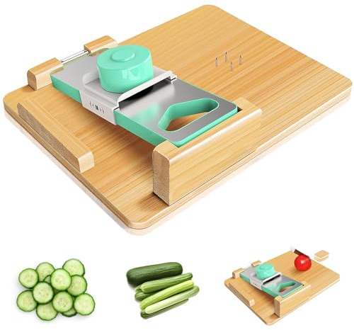 Tabla de cortar con una sola mano, 6 en 1, con topes y picos, antideslizante, tabla de cortar de madera adaptativa con una sola mano, para amputados y discapacitados, tabla de cocina multifunción para