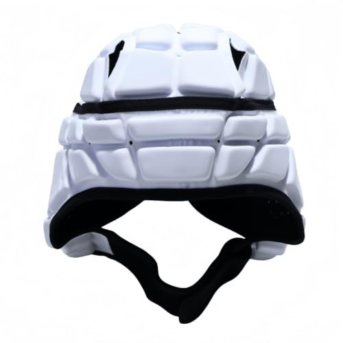 FiMix  Casco protector blando, para adulto, blanco. | Acolchado de Espuma, Correa Ajustable, 58-64 Cm, para Deportes de Rugby de Portero de Fútbol