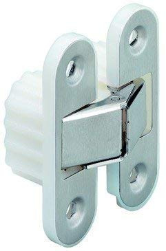 3 Stück - GedoTec® Einbohrband Einlasscharnier Türbänder Türscharnier für ungefälzte Zimmertüren | verdeckt liegend | Edelstahl V2A / Polyamid | Tragkraft 60 kg | Markenqualität für Ihren Wohnbereich