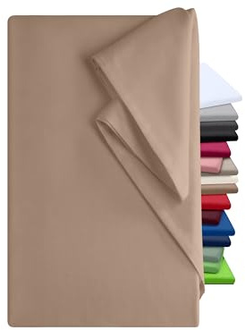 npluseins Bettlaken 150x250cm - Leintuch ohne Gummizug - Tuch ist ideal für Terrasse Reisen Camping und Tischtuch - Wohnmobil Laken - Betttuch ohne Gummizug - 100% Baumwolle, ca. 150 x 250 cm, Sand