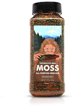 Spiceology & Sasquatch BBQ - Moss Seasoning - All-Purpose Herb Spice Rub - Use On: Pork, fish, Veggies, Chicken, Beef - Barbeque Rubs, Spices and Seasonings - 14 oz