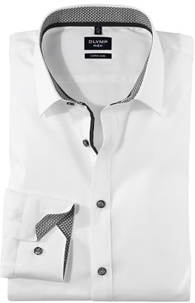 Olymp Uomo Camicia Business a Maniche Lunghe No Six,Super Slim,Weiß 00,39