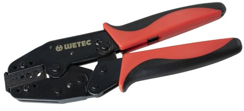 WETEC Pinza crimpatrice per cavo dati RG 58/59/62/174 (inserto per profilo pressato), dispositivo di bloccaggio regolabile, per spina dati RG 58, RG 59, RG 62 e RG 174