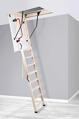 Bodentreppe wärmegedämmt viele Größen mit Handlauf und Fußkappen Treppe Raumhöhe bis 280cm U-Wert 1,1 (130x70)