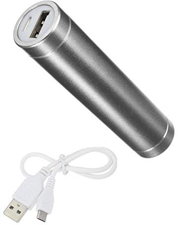 Batterie Chargeur Externe pour Samsung Galaxy A51 Universel Power Bank 2600mAh avec Cable USB/Mirco USB Secours Telephone (Argent)