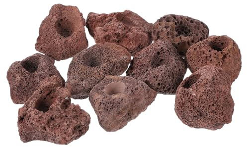 balacoo Volcanic Rock Aquarium Ornament 6X6X4 Inch Lava Stone Fish Shelter Cave for Freshwater Saltwater Tanks Underwater Habitat and Planting Ring