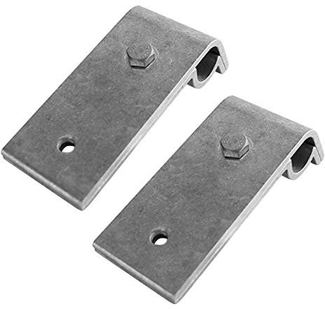 Dachrinnenhalter für Anlegeleiter, ohne Farbe, Aluminium natur, 2 teiliges Klemmenset aus Aluminium für alle halbrunden und kastenförmigen Rinnen von Ø 16-22mm