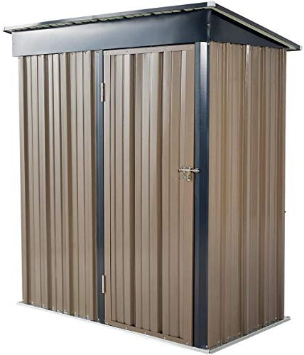 Metal Garden Shed Garden Storage Outdoor Metal Utility Tool Storage with Lock for Tools 5x3'