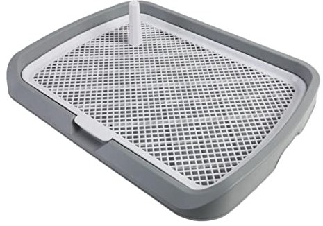 Fenteer Gitter-Hunde-Toiletten-Toilette, langlebig, leicht zu reinigen, Welpen-Trainingstablett, Dunkelgrau