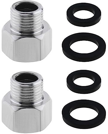 Create idea 2PCS Reducer Double Nipple 3/4 Inch Internal Thread to 1/2 Inch External Thread Tap Adapter Pipe Fitting Connector with Sealing Rings Stainless Steel