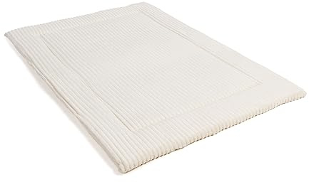 Wallace & Jones | Hundekissen große Hunde waschbar, ca. 130 x 90cm, Hunde Liegematte Cardi, Liegedecke XXL, Hundematte samtartiges Breitcordstoff, Farbe beige