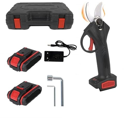 Cesoia Elettrica Forbice con 2 Batterie da 48V Trincia Rami Professionale Senza Fili Per Potare Rami Piante Alberi Giardinaggio