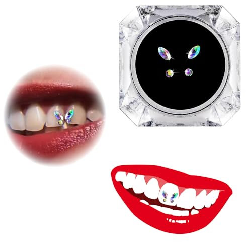 Zahn Edelstein,Zahnstein Schmuck,Zahn Zahn Kristall Ornamente,Zähne Schmuck DekorationZahn-Edelstein für reflektierende Zahnschmuck Dekoration Nagel Dekoration tooth gem,Bunte Farben