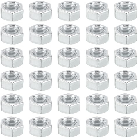 PATIKIL M10x1.0 Stahl Sechskantmuttern 60 Pack Metrische Gewinde Verzinkt Beschläge Muttern Schraube Bolzen Befestigungsteile für Lampen Maschinen Reparatur 7mm Höhe