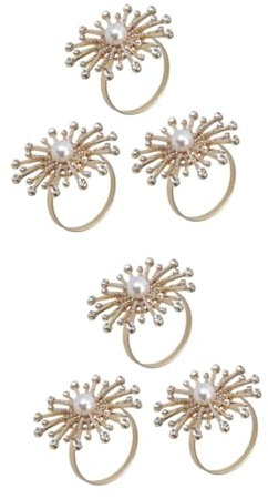 ABOOFAN 6 STK aus Legierung Serviettenringhalter Serviettenhalter Diamant Serviettenschnalle Perle