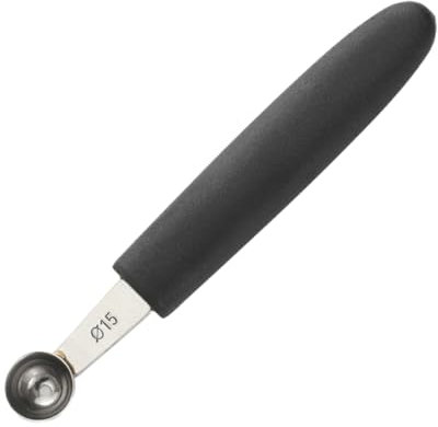 QOKLIYUI Paletta per scavino Melone Multifunzionale per Vari Frutti Paletta per Frutta scavino Melone in Acciaio Inossidabile Robusta e Durevole, Rotondo da 15 mm