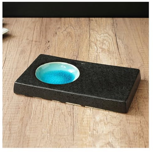 YCCHAH Piastre Di Antipasto Piatto da cucina in ceramica creativa giapponese, piatto rettangolare for sushi Piatti Economici(A)