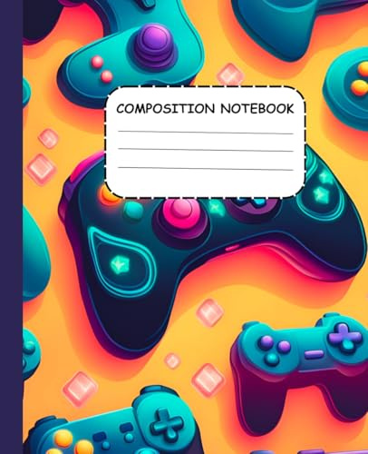 Video Game Composition Notebook : Game Controller Design Notebook for Gamer Kids: 7.5 x 9.25, 110 Pages