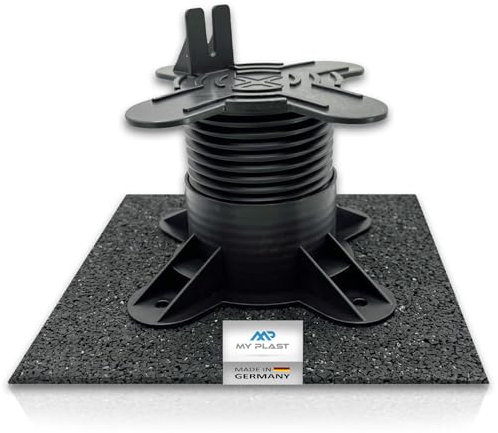 Lot de 25 tapis pour terrasse - 200 x 200 mm x 3 mm - Plaque de soubassement en granulés de caoutchouc - Pour plots et roulements de panneaux - Quantité au choix (200 mm x 200 mm x 3 mm)