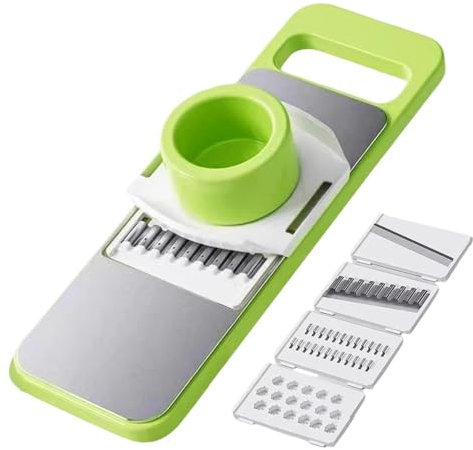 Set Picadora de Verduras - Cortador de Verduras Multifuncional, Utensilios de Cocina de Acero Inoxidable | Cortador de Verduras Multiusos, Rallador de Queso, para Ensalada, Zanahoria, Ajo 3.9x11,