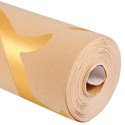 Papel Pintado de Tejido No Tejido Mural Papel Pintado de Tejido No Tejido Diseño Barroco Adorno Damasco Dorado Óptica Tridimensional