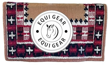EQUIGEAR Western Ranch Horse Satteldecke aus neuseeländischer Wolle, Western-Design, handgefertigte Satteldecke, Wollpolster, Sensor Flex (Anpassung möglich) BA93 (34 x 34)