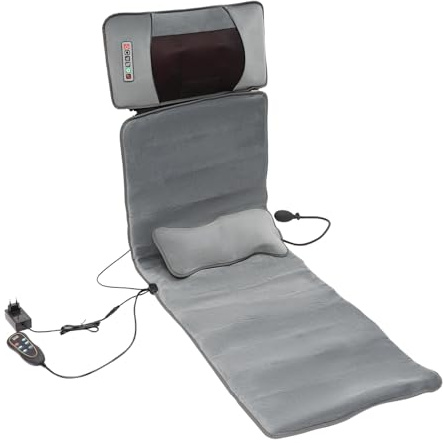 Comfier - Tapis de massage électrique pour tout le corps - Avec fonction chauffante - Tapis de massage complet du corps avec housse en velours - 10 moteurs de vibration et 20 têtes de massage