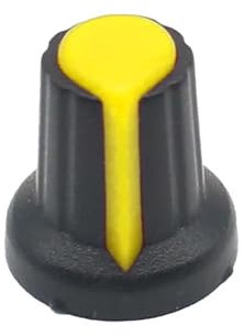 MURVE Potentiometer-Knöpfe, 15 x 17 mm, 6 mm, WH148 Potentiometer, B10K, Farbknopfkappe, Gelb, Orange, Blau, Weiß, Rot (Gelb), 10 Stück