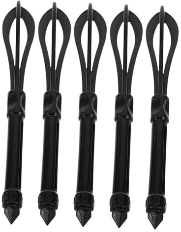 DECORNIJIA Agitador de Plástico para Teñir el Cabello, 5 Piezas, Negro | Uso en Barberías y Salones de Belleza, Diseño Multifuncional, Limpieza Fácil y Operación Sencilla