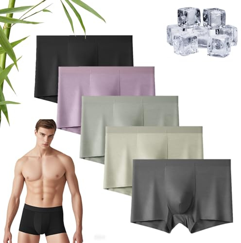 E-ALLDIR Bamboo Fiber Boxer Briefs, Boxer in Fibra di bambù, Bamboo Fibre Boxer Shorts - for all-Day Comfort, Mens Underwear