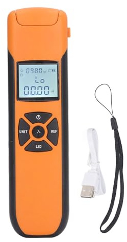 Optical Fibre Power Meter, 7 Wavelengths 800-1700nm Range, USB Rechargeable Fiber Optic Tester with VFL for Telecom Maintenance