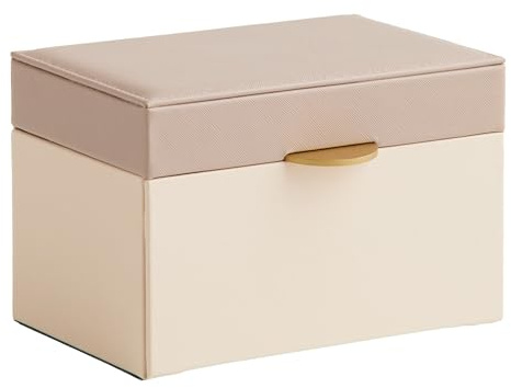 home&you - Schmuckkästchen Enorma, Schmuckbox, Aufbewahrung Schmuck, Schmuckschatulle, Organizer, Schmuckkoffer, Schmuckschachtel, Geschenkbox für Damen und Mädchen - Beige