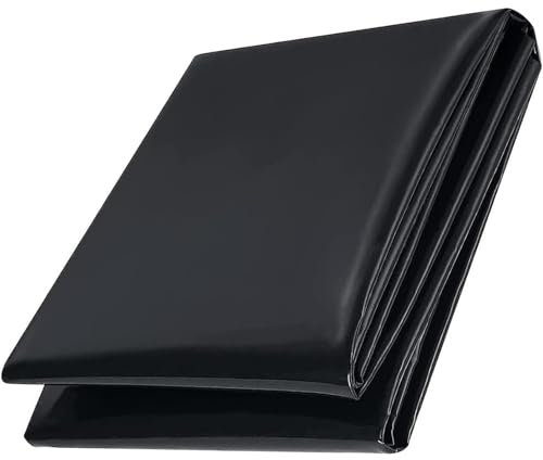 Rivestimento per laghetto nero, membrana impermeabile preformata per laghetti, cascate e fontane, pieghevole e a prova di perdite, facile da tagliare (10 x 12 m)