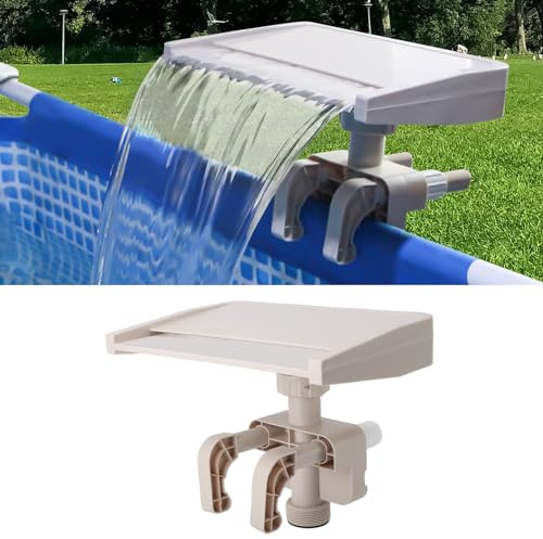 Ejoyous Pool-Wasserfall, LED-beruhigende Wasserfälle für den Gartenteich, Außenpool-Brunnen für Oberirdische Pools, Kaskaden-Wasserkraft, für Gartenteich, Terrasse, Bachlauf