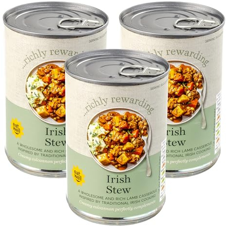 3 x 400g Traditional Tinned Irish Stew, A Wholesome & Rich Traditional Irish Lamb Casserole with Potatoes & Vegetables in Gravy, 1.2kg
