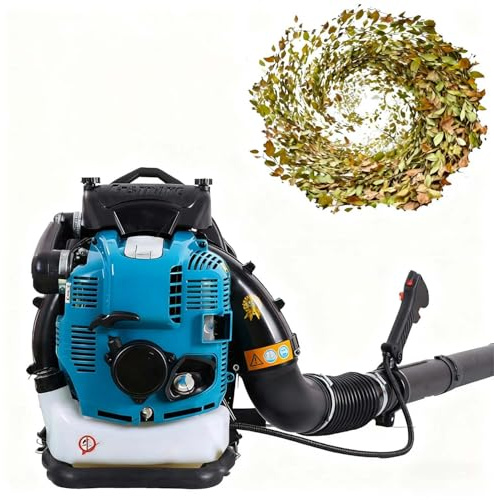 SIEEOUR Kommerzieller 95cc Rucksack Laubbläser Mit Professionellem 4-Takt Motor, Premium Benzin Rucksack Laubbläser, Liefert 4.5 Kw Leistungsausgang Für Schwere Brandschutzreinigung(Blue)