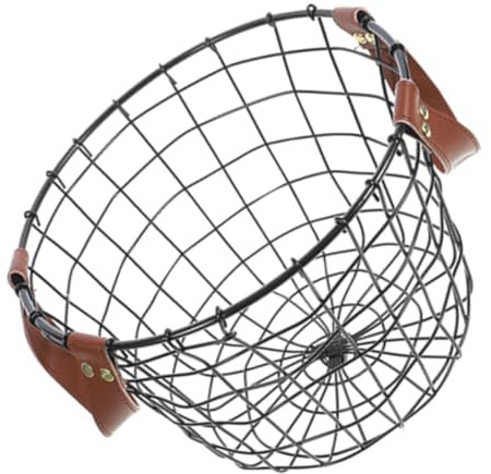 Runder Kaminholzkorb aus Metall mit Griff, rustikales Metall, rund, geeignet für den Innen- und Außenbereich, entworfen für eine lange Lebensdauer mit angemessener Haltbarkeit und Konsistenz (schwarz)