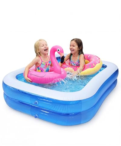 Airoieak Family Paddling Pool for Kids, Large Kids Paddling Pool with Thick PVC Walls, Leak-Proof Design & Quick Drain for Garden or Indoor Use (78.7 x 59 x 19.7)