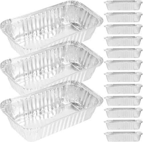Ciieeo Lot de 50 Boîtes Alimentaires Épaisses en Aluminium, Petites Barquettes Jetables Multifonctions pour Barbecue, Cuisson et Conservation, Adaptées au Four et Micro-ondes, Vaisselle