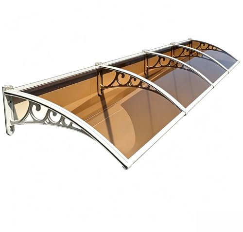 Auvent De Porte D'entrée Moderne，Toit Marquise en Polycarbonate Porte，Marquise De Porte Exterieur en Aluminium，Résistante Toit Abri Protection，avec Structure Abs，pour Terrasse, Balcon