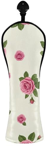 Copri mazze da golf vintage rosa crema per driver in legno ibrido PU pelle mazza da golf con etichette intercambiabili, per uomini e donne