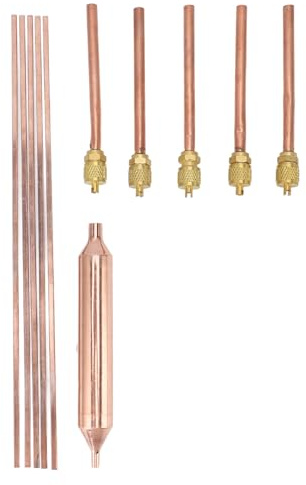Topiky Filtre Déshydrateur de Réfrigérateur, Vanne de Service d'accès, Kit d'outils de Baguette de Soudage, Kit de Réparation CVC de 15 Pièces, Pièces de Rechange pour Climatiseur de Réfrigérateur