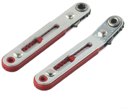 Serenophile Lot de 2 mini clés à cliquet ergonomiques pour l'entretien de la maison – pour tournevis plat et coudé en acier Cr-V 1/4 103 mm