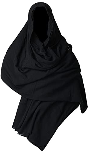 GRACEART Post Apocalyptic Shawl Hood Scarf Shaman Cowl Medieval Costume Sash Black