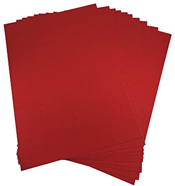 10 ark röd A4-kartong 250 g/m² med glitterpapper som inte fäller sönder, gnistrande kartong för hantverk, fest och jultomte.